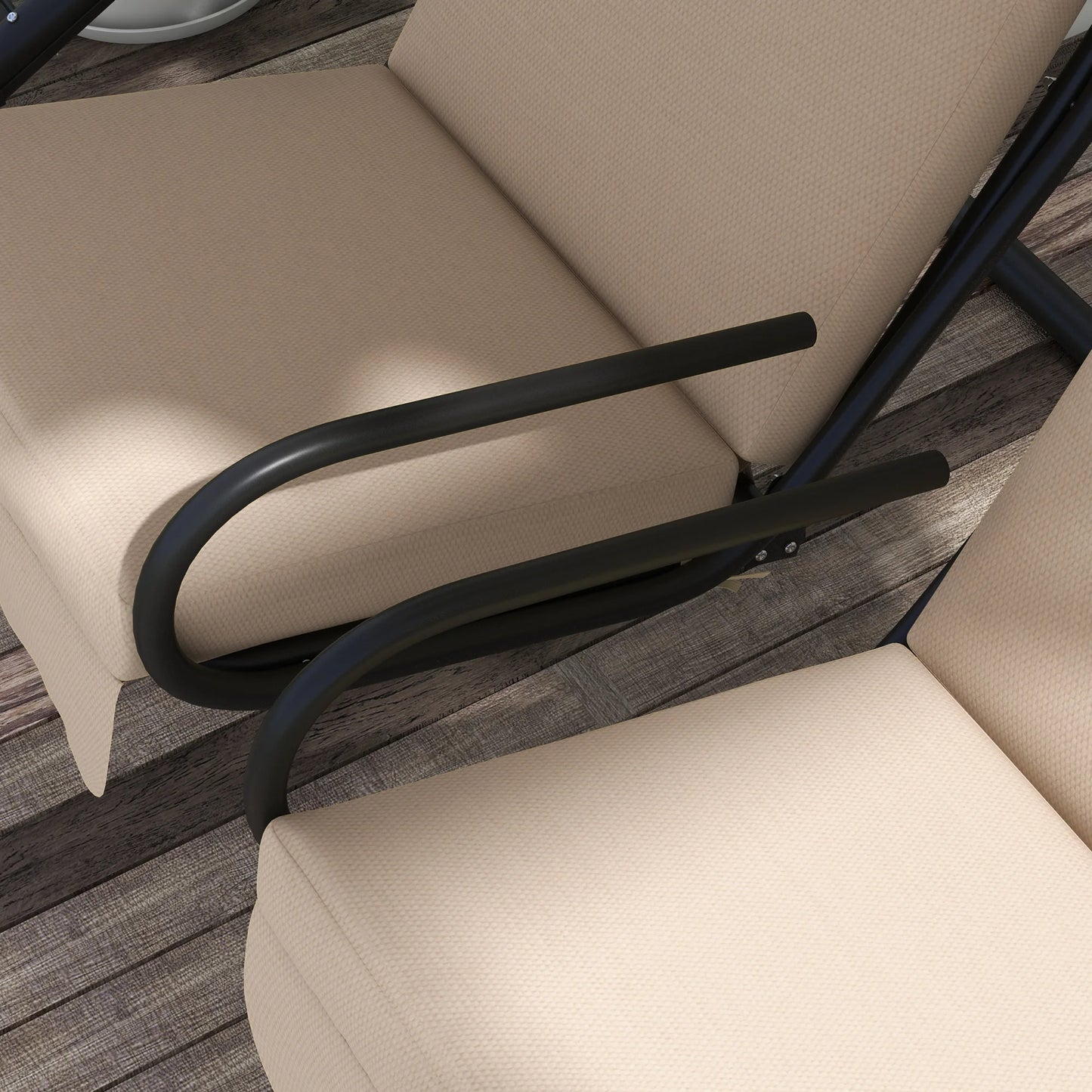 Outsunny Canopy Swing Chair Modern Garden Swing Seat Outdoor Relax Chairs W/ 2 Separate Chairs