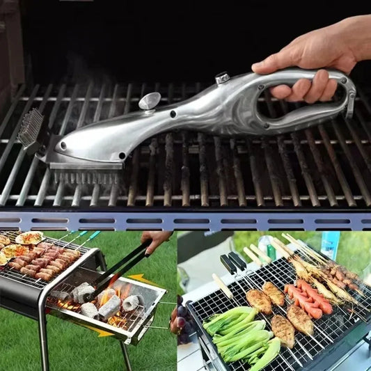 Stainless Steel Barbeque Grill Steam Brush Outdoor Steam Cleaning Brushes BBQ Cleaner Suitable Accessories Kitchen Tool