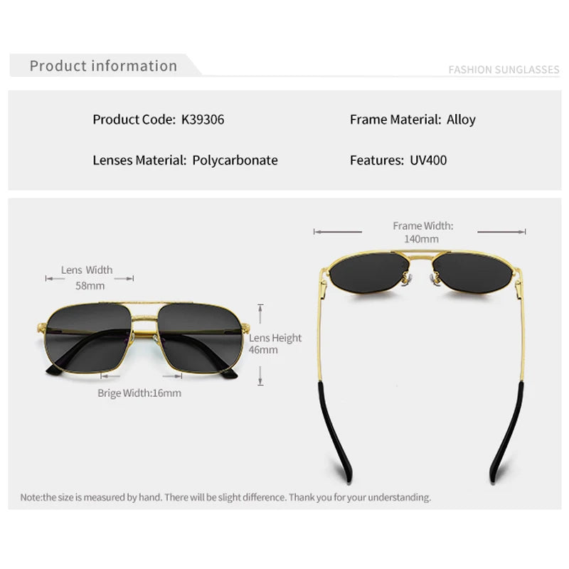 2025 New Pilot Sunglasses for Men Fashion Retro Double Bridge Girder Metal Sun Glasses Women UV400 Male Trending Products Shades