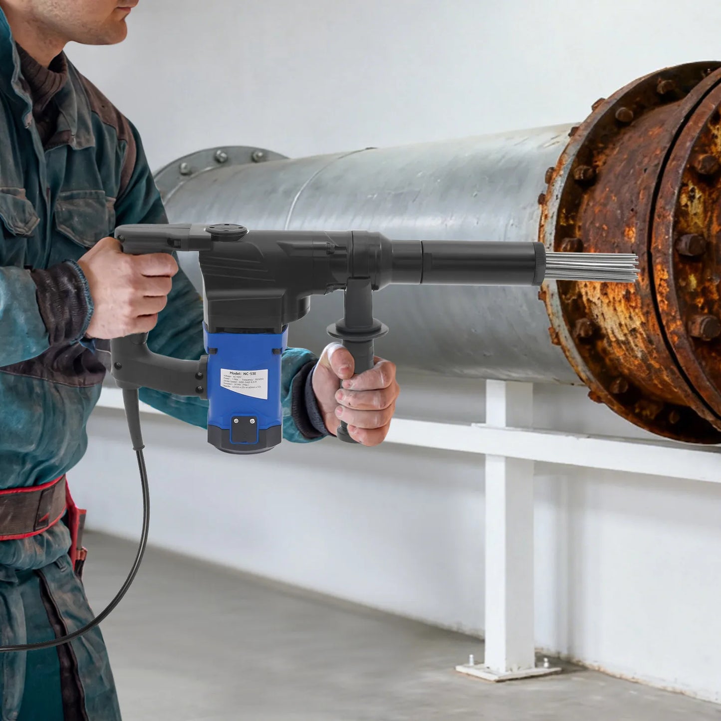 Rust Removal Tool, 110V Industrial Grade Electric Needle Scaler, 1100W Pistol Grip Needle Scaler Powerful Rust Clearing