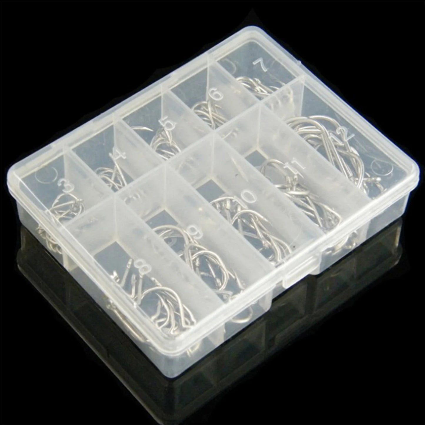 10 styles 100PCS Fishing Hooks Kits Worm Catfish Hooks Equipment Supplies Suitable for Shellfish Squid Crucian Carp