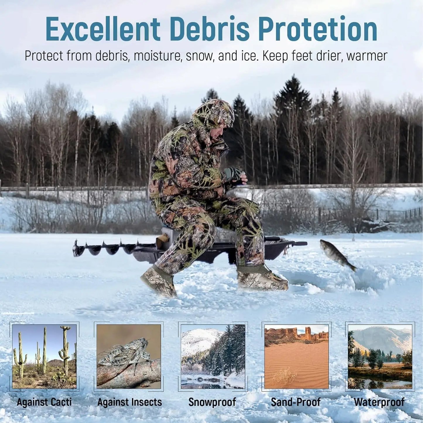 Hunting Insulated Shoe Covers Pairs Waterproof Camo Boot Insulated Covers for Hunting Fishing Camping Wildlife & Birdwatching