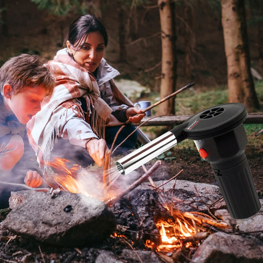 BBQ Fan Air Blower Handheld Outdoor Fan Air Blower Grill Accessories Aluminum Alloy Kitchen Tool for Picnic Camping Cooking