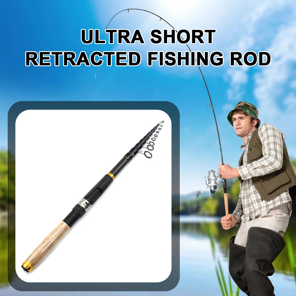 1.8-3.6m Ultrashort Telescopic Fishing Rod Multifunction Spinning Rod Carbon Fishing Fish Pole Durable Anti Slip Fishing Rod