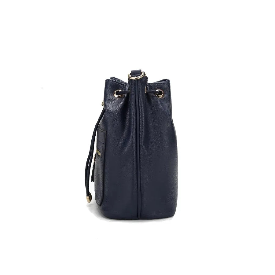 MKF Collection Larissa Vegan Leather Women's Bucket Bag with Wallet Bucket Handbag Tote Shoulder Crossbody for Women