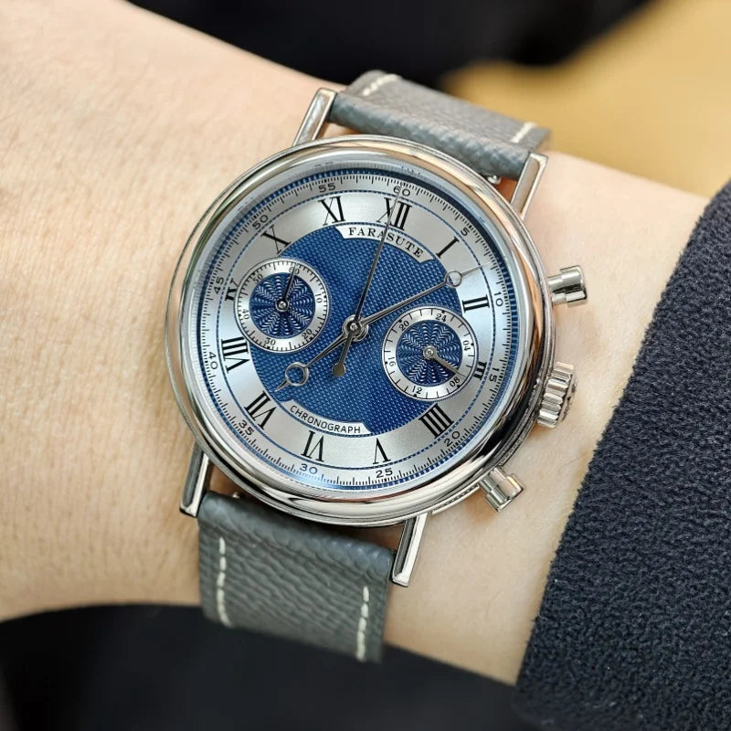 FARASUTE 2025 New Retro Mens Watches Quartz Watch For Men Speed Sports Chronograph  AR Coating  Sapphire VK64 Clock Reloj Hombre