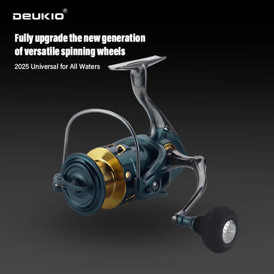 DEUKIO 2025 Fishing Reel No Gaps 5.2:1 Gear Ratio CNC Spool Handle EVA Knob Spinning Reel Casting Reel Carp 2000-7000
