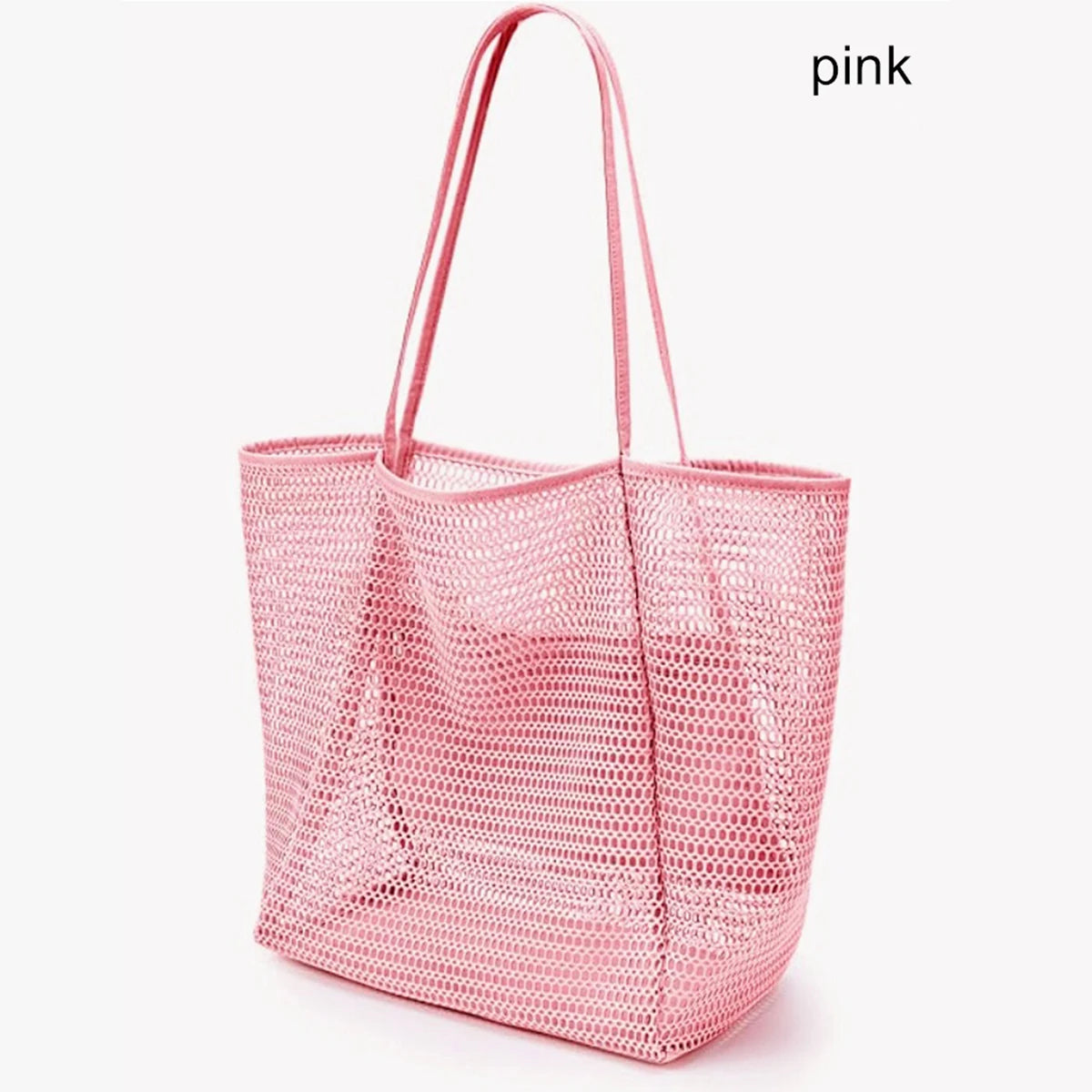 Mesh Beach Tote Womens Shoulder Handbag，Women's Portable Washing and Swimming Clothing Storage Bag