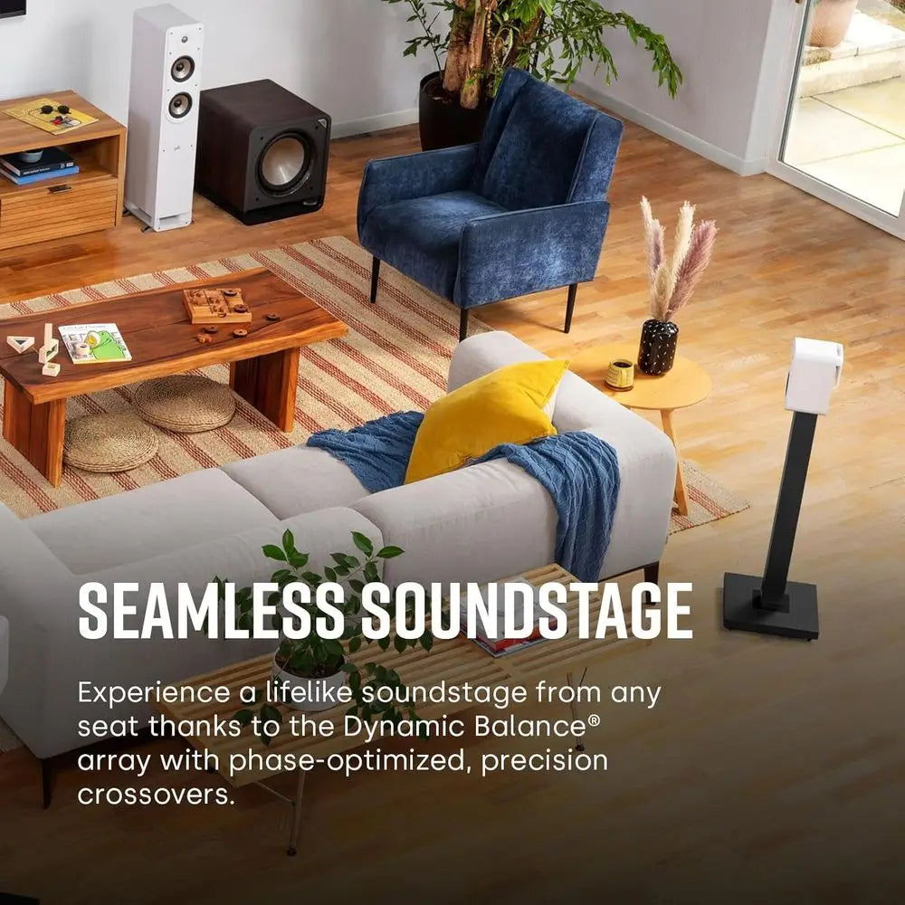 Elite Surround Sound Speakers - Hi-Res Audio, Dolby Atmos & DTS:X, 1 Tweeter, 4 Woofer, Bass-Enhancing Tech, Black Pair