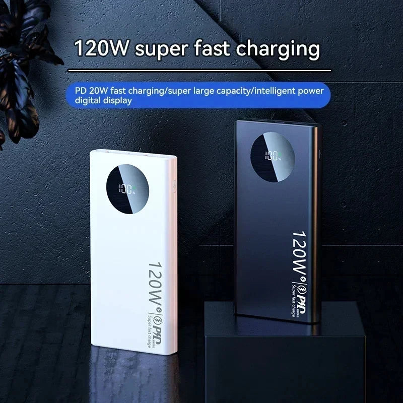 120W 500000mAh High Capacity Power Bank Super Fast Charging Portable Battery Charger Digital Display For iPhone Samsung Xiaomi