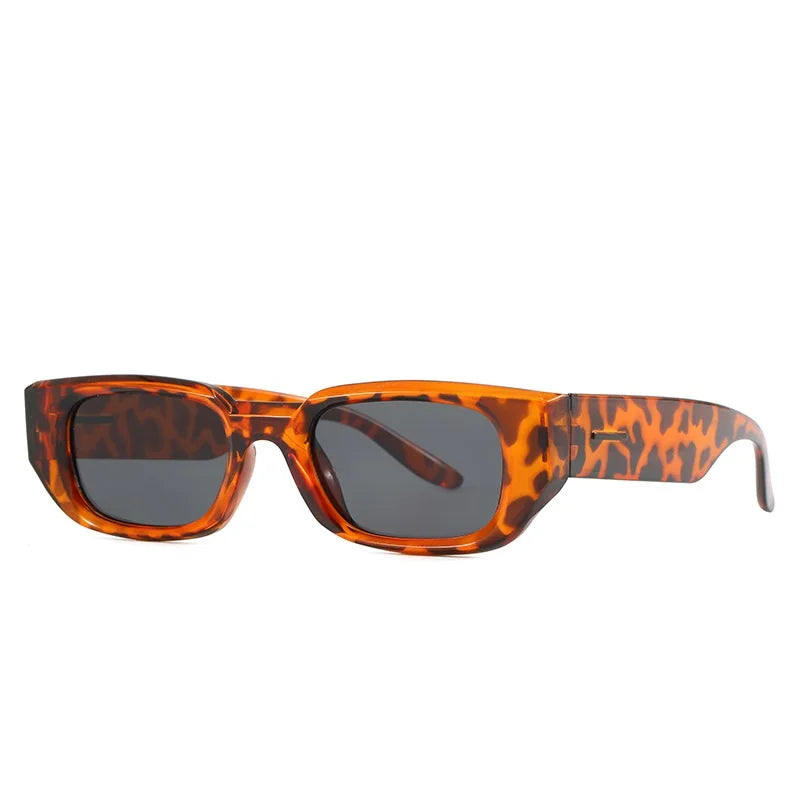 Men Vintage Rectangle White Frame Sunglasses Fashion Retro Brand Designer Sun Glasses UV400 Shades Eyewear Women Goggles