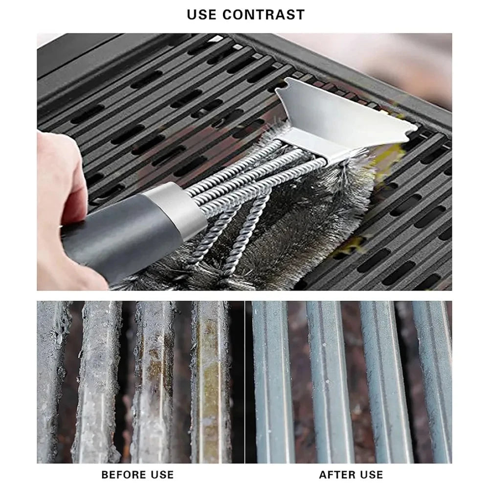1/2PCS  Safe Grill Brush and Scraper with Deluxe Handle Grill Cleaner Brush Stainless Steel Bristle Grill Brush Accessories