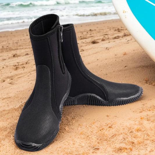Neoprene Diving Boots Zipper Dive Boots Anti-Slip 5mm Swim Beach Boots Lightweight for Diving Snorkeling Surfing