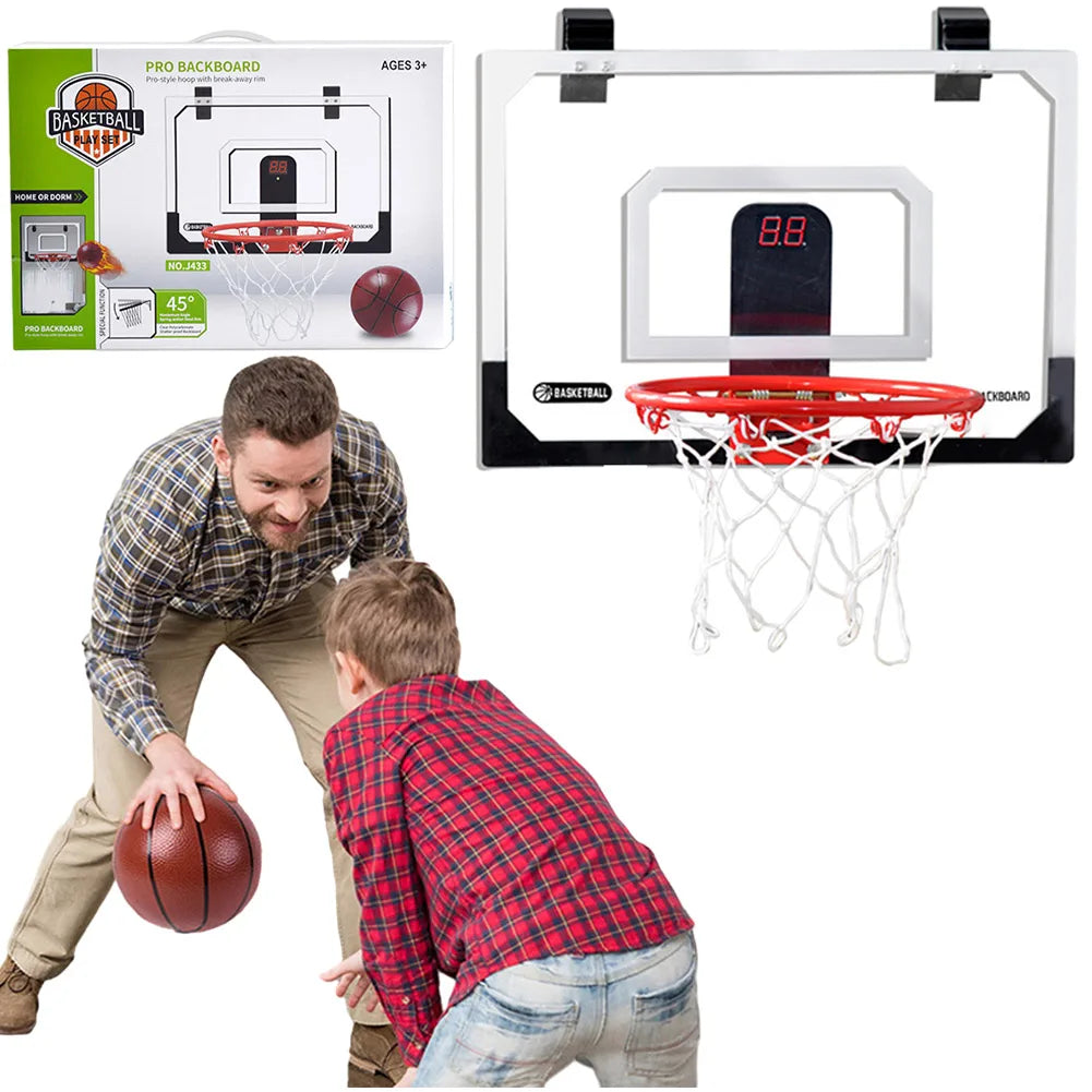 Indoor Basketball Hoop Basketball Hoop Set with 1 Ball Room Basketball Hoop with Electronic Scoreboard Gifts for Kids Boys Teens