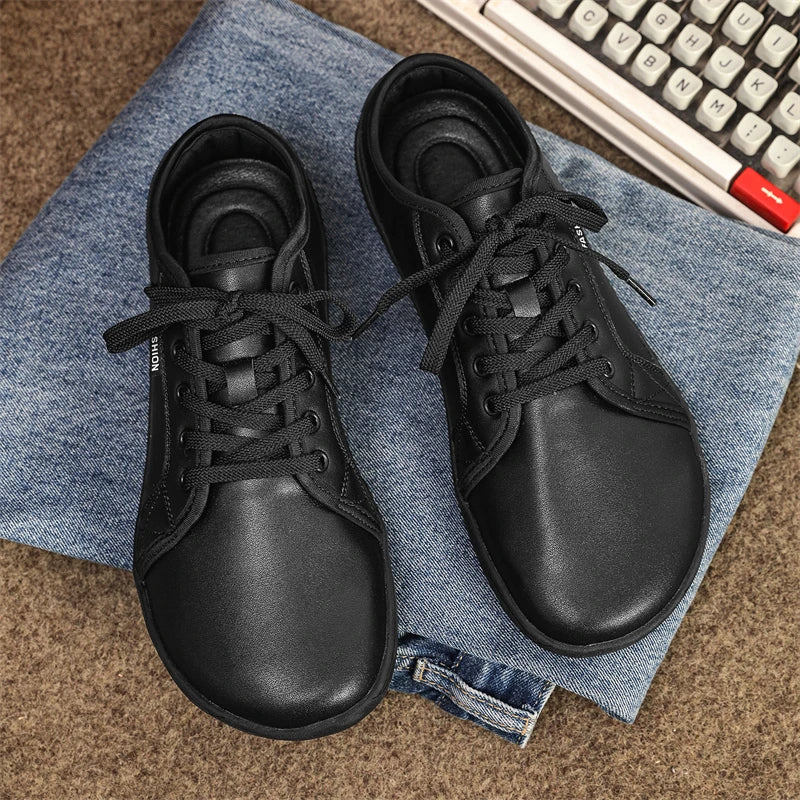 New Minimalist Shoes for Men Wide Toe Barefoot Zero Drop Shoes Casual Artificial Leather Lightweight Walking Sneakers