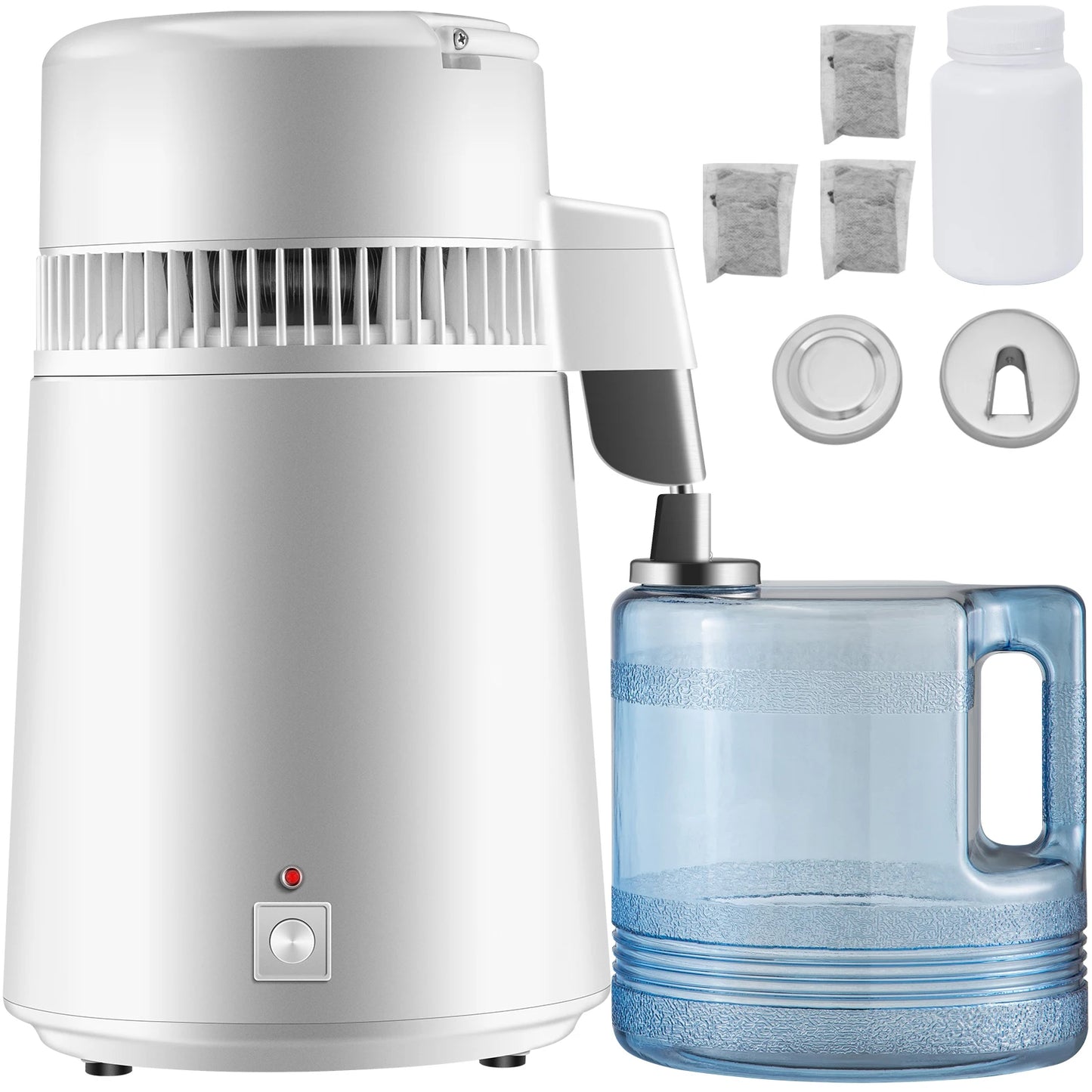 SucceBuy 4L Water Distiller Purifier Filter Dispenser Heating Drinking Bottle Softener 304 Stainless Steel Home Appliance