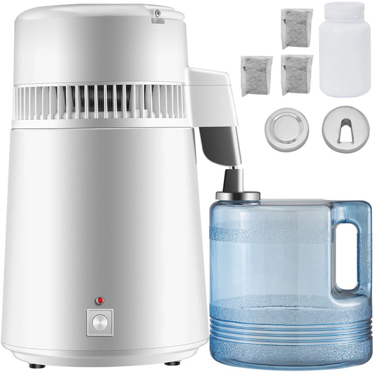 SucceBuy 4L Water Distiller Purifier Filter Dispenser Heating Drinking Bottle Softener 304 Stainless Steel Home Appliance
