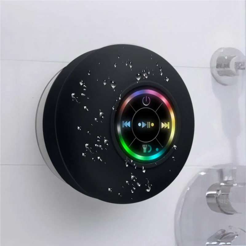 Enhance the happiness of bathing! Waterproof RGB Light Speaker,  Mini Portable Wireless Speaker, Rechargeable Waterproof Speaker