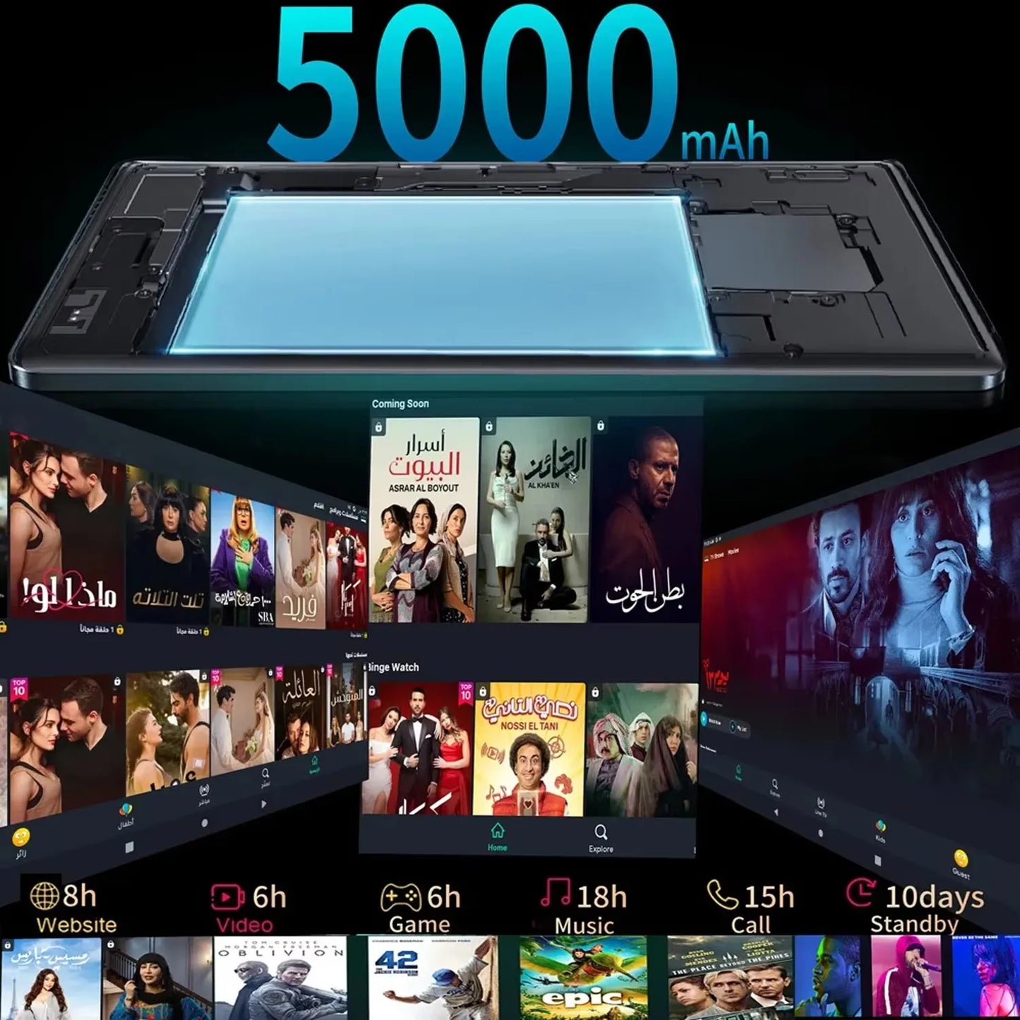 New 10.1 inch Tablets 4G Phone Call Octa Core Tablet Wi-Fi Bluetooth 8GB+64GB Dual SIM Android 13 Tablet PC