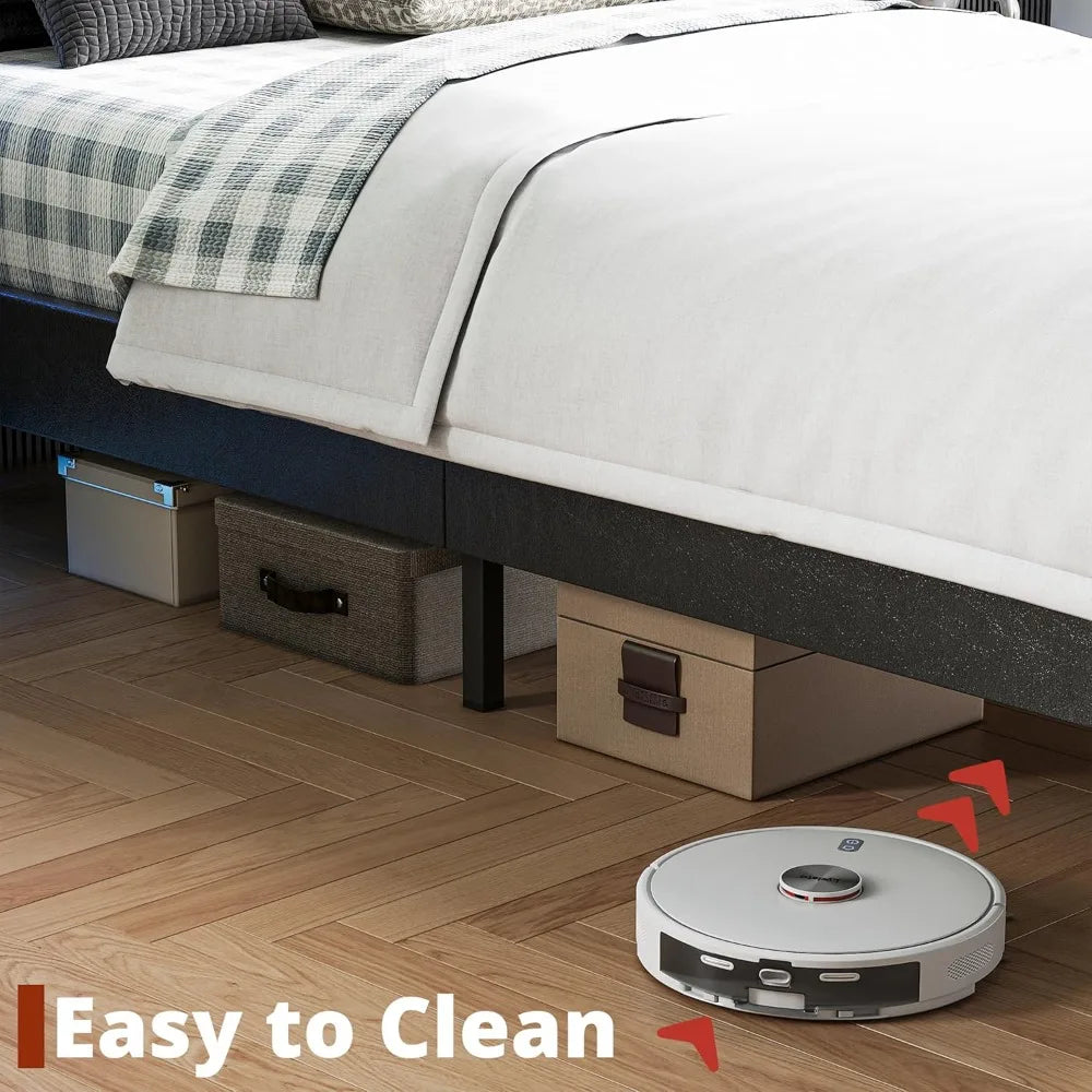 Bed Frames with Lighted Headboard,  Twin Platform Bed with Heavy Duty Supports, No Box Spring Need, Noise Free, Easy Assembly,