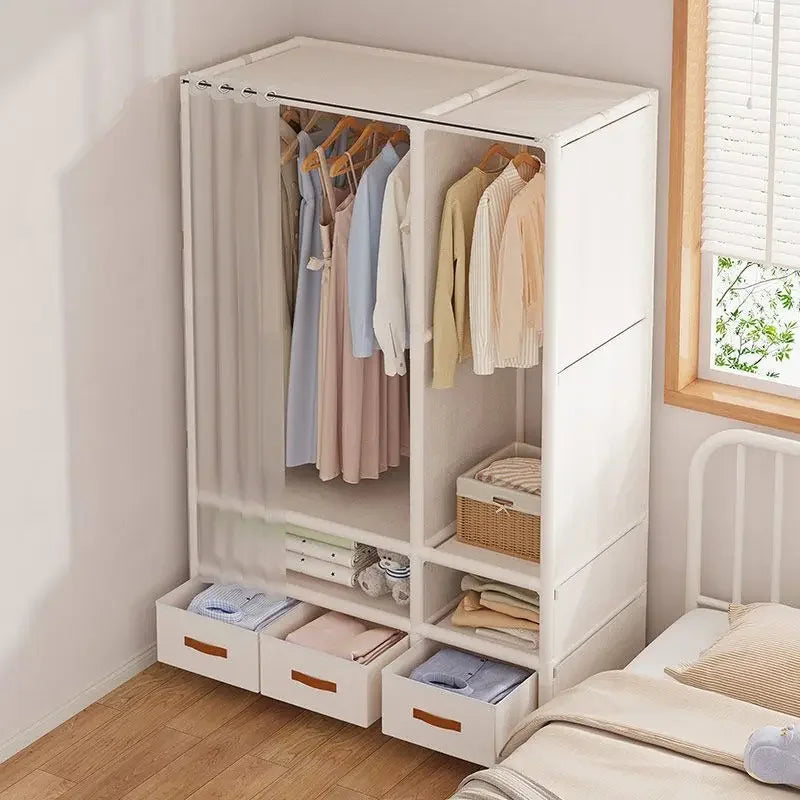 Large Capacity Wardrobe Easy Assembly Cabinet Dust-proof Storage Shelf Durable Closet Collapsible Wardrobe for Dorm Bedroom