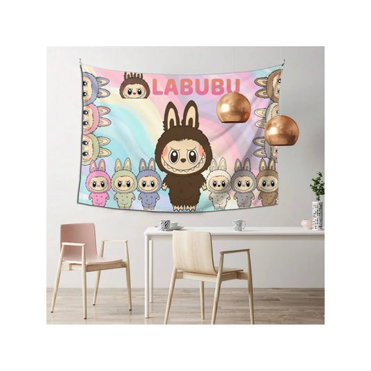 Funny Labubu Tapestries,Cute Colorful Cartoon Poster Backgrounds,For Living Room Bedroom,Gift For Fans,Birthday Graduation