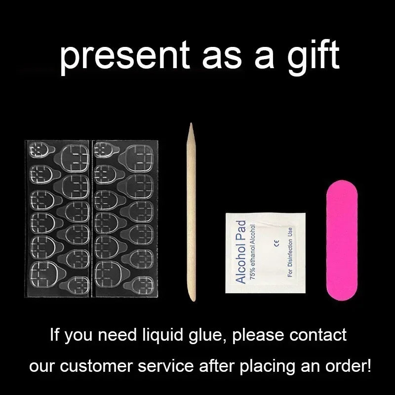 24Pc/set Girl Pink Blue Gradient Long Ballet Fake Nails Acrylic Press on Nail Tips Removable Artificial Wearing False Nails Art