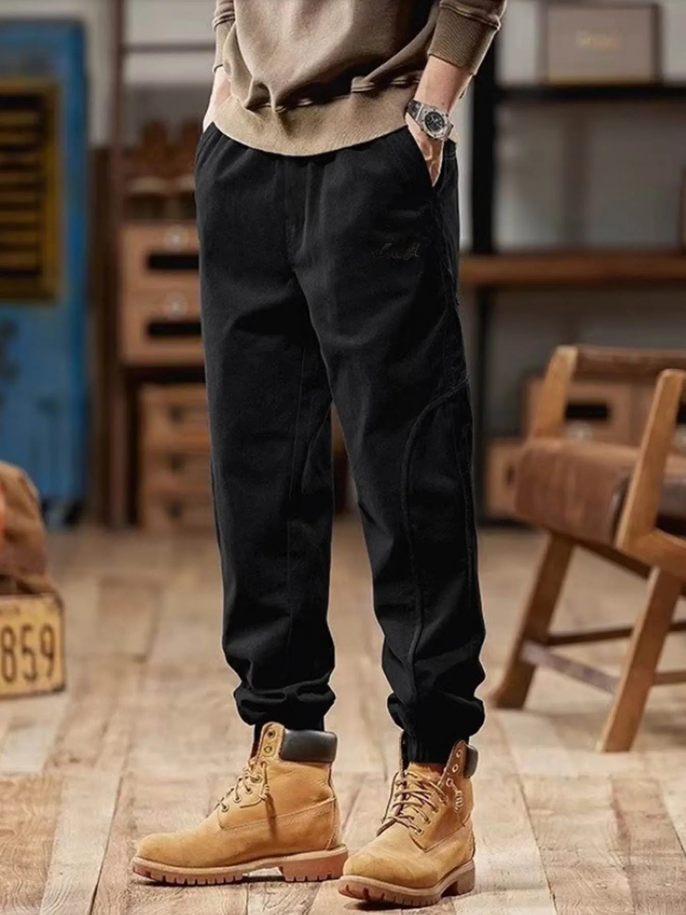 Multi Flap Pockets Men's Straight Leg Cargo Pants Loose Casual Outdoor Pants Men's Work Pants For Hiking Tactical