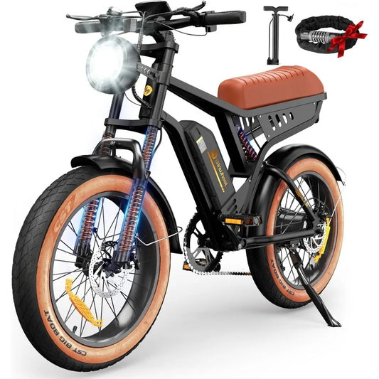 Electric Bike Adults 1500W Ebike,28MPH, 55-75 Miles Electric Motorcycle with 13AH Battery, 20" Fat Tire Electric Dirt Bike