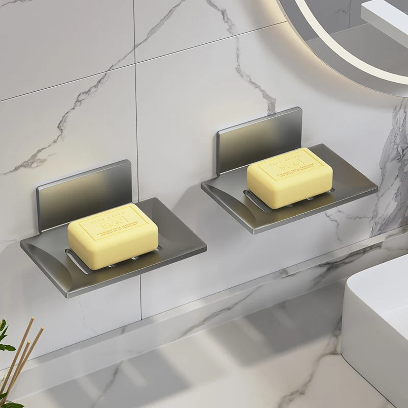 Bathroom soap box, soap box, wall-mounted non-drilling storage rack, drainage, bathroom washbasin, wall storage