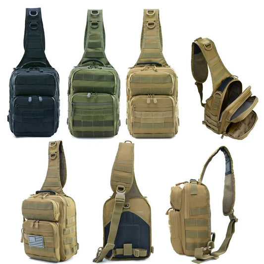 Tactical Shoulder Sling Bag Military Molle Men's Backpack EDC Molle Chest Pack Sling Bag for Fishing Hiking Camping