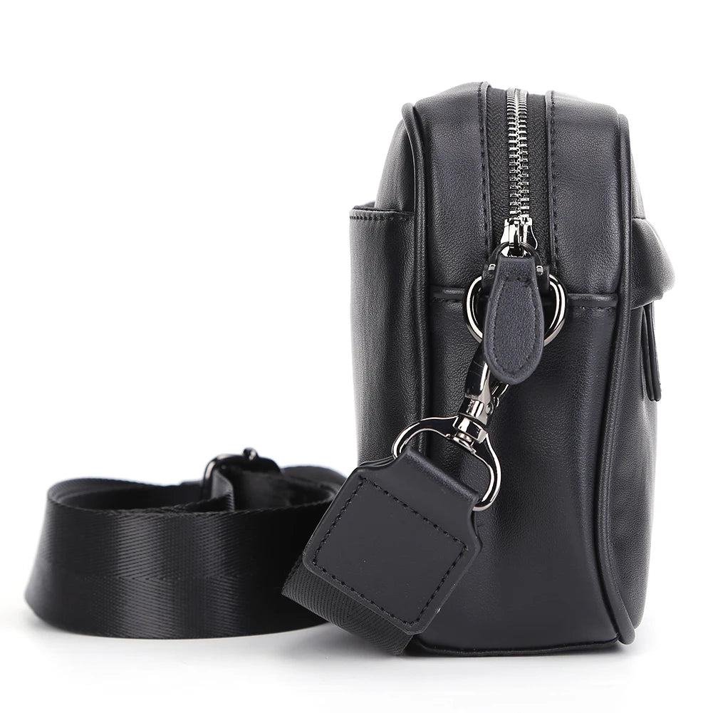Casual Business Shoulder Purse Classic Pattern Men Shoulder Crossbody Bag Wide Strap Small Square Plaid Designer Male Sling Bags