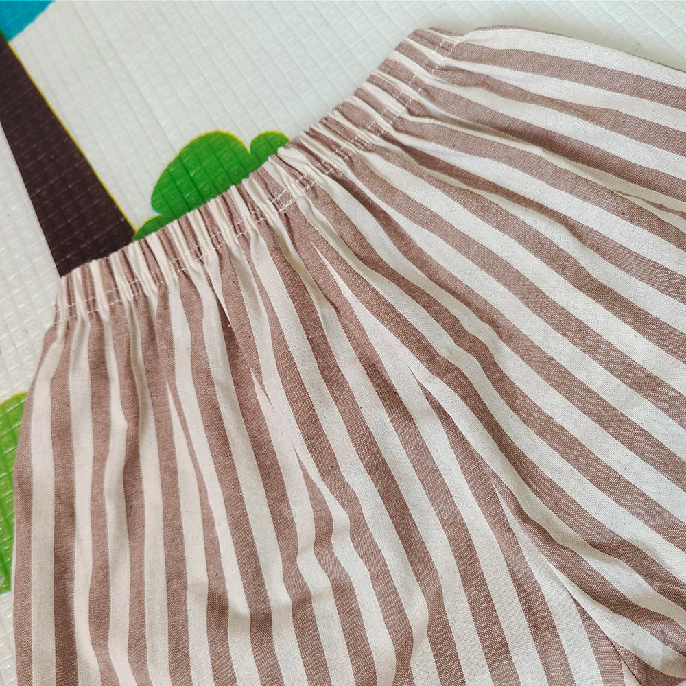 Children's Breathable Summer Pants Toddler Elastic Waist Boys Girls Cotton Linen Striped Pants Kids Casual Loose Trousers