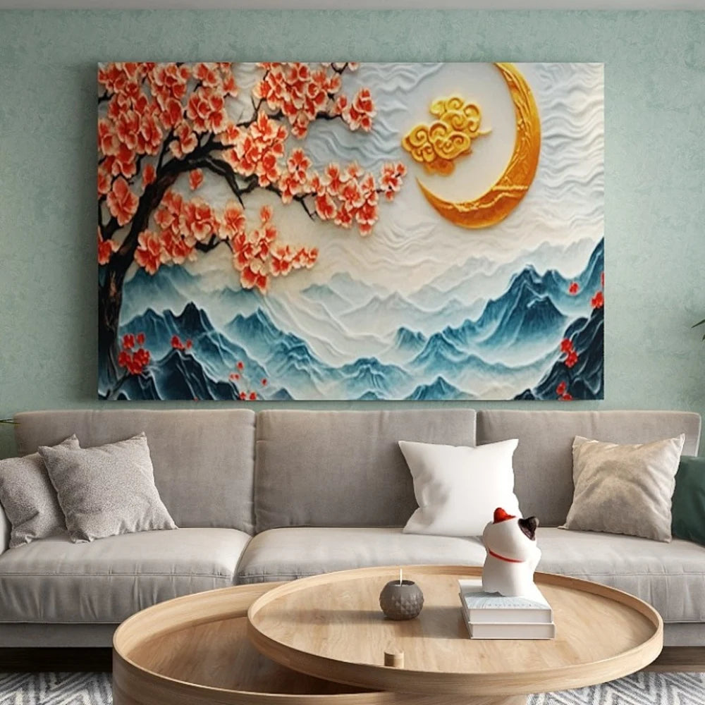 1.5-Inch Thick Pine Solid Wood Frame, Canvas Wall Art, Birthday Gift Art Wall Painting, Bedroom, Office, Living Room