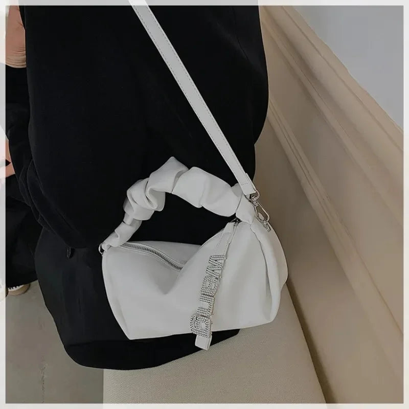 Women's New Shoulder Bag Fairy Student Underarm Bag Women's Pleated Handbag