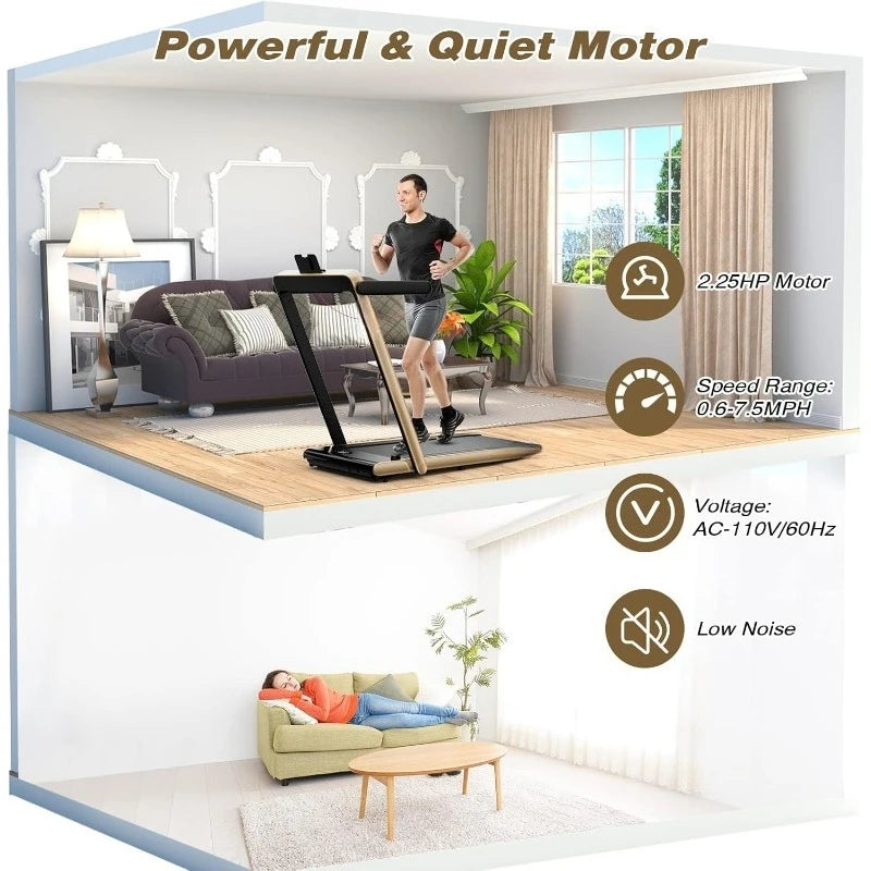 Under Desk Treadmill, Superfit 2 in 1 Walking Pad Treadmill Under Desk for Office Home Use, Portable Desk Treadmills with Remote