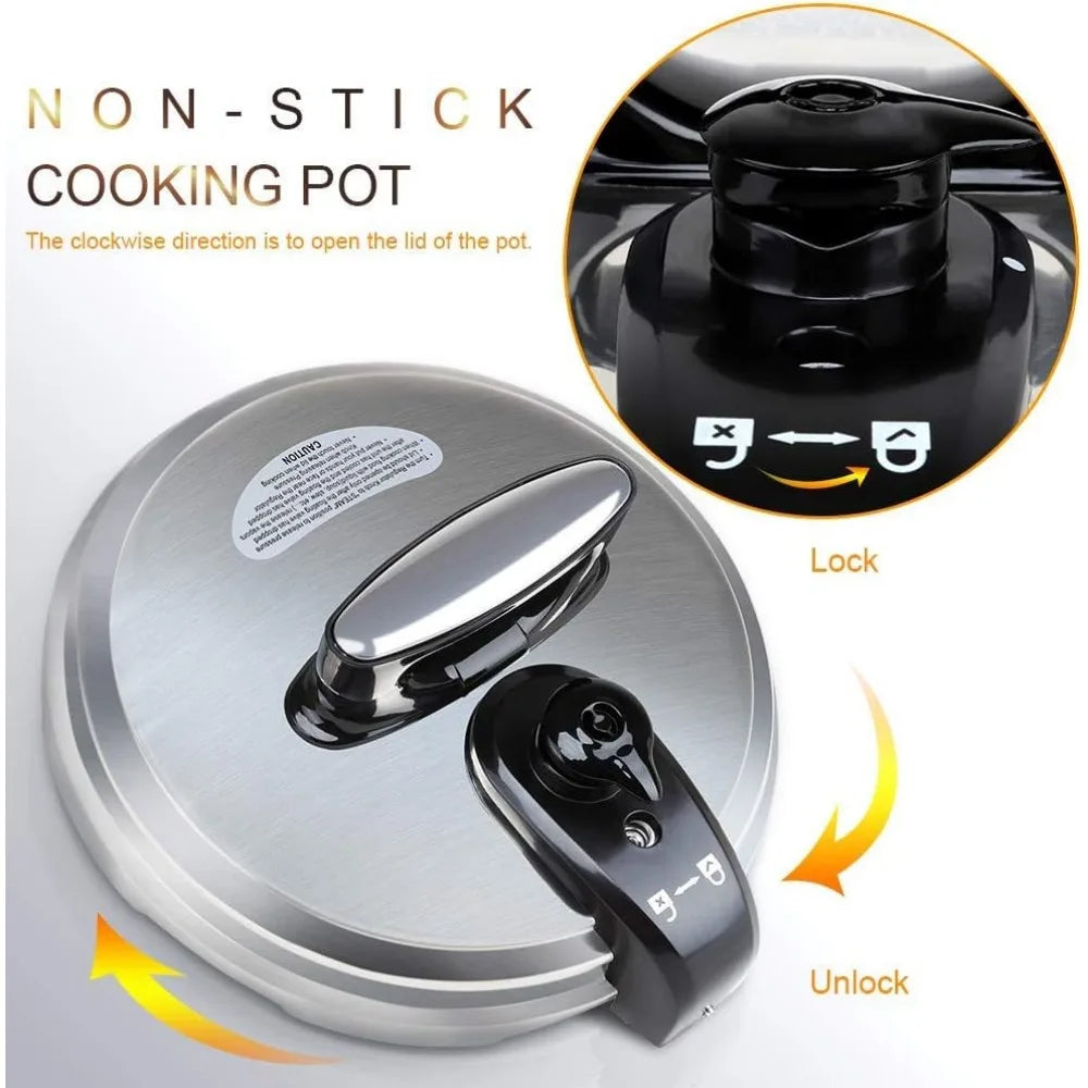 6QT 8-in-1 Electric Pressure Cooker Multi-Functional Programmable Non-Stick Pot, Slow Cooker, Rice, Warmer, 6 Quart