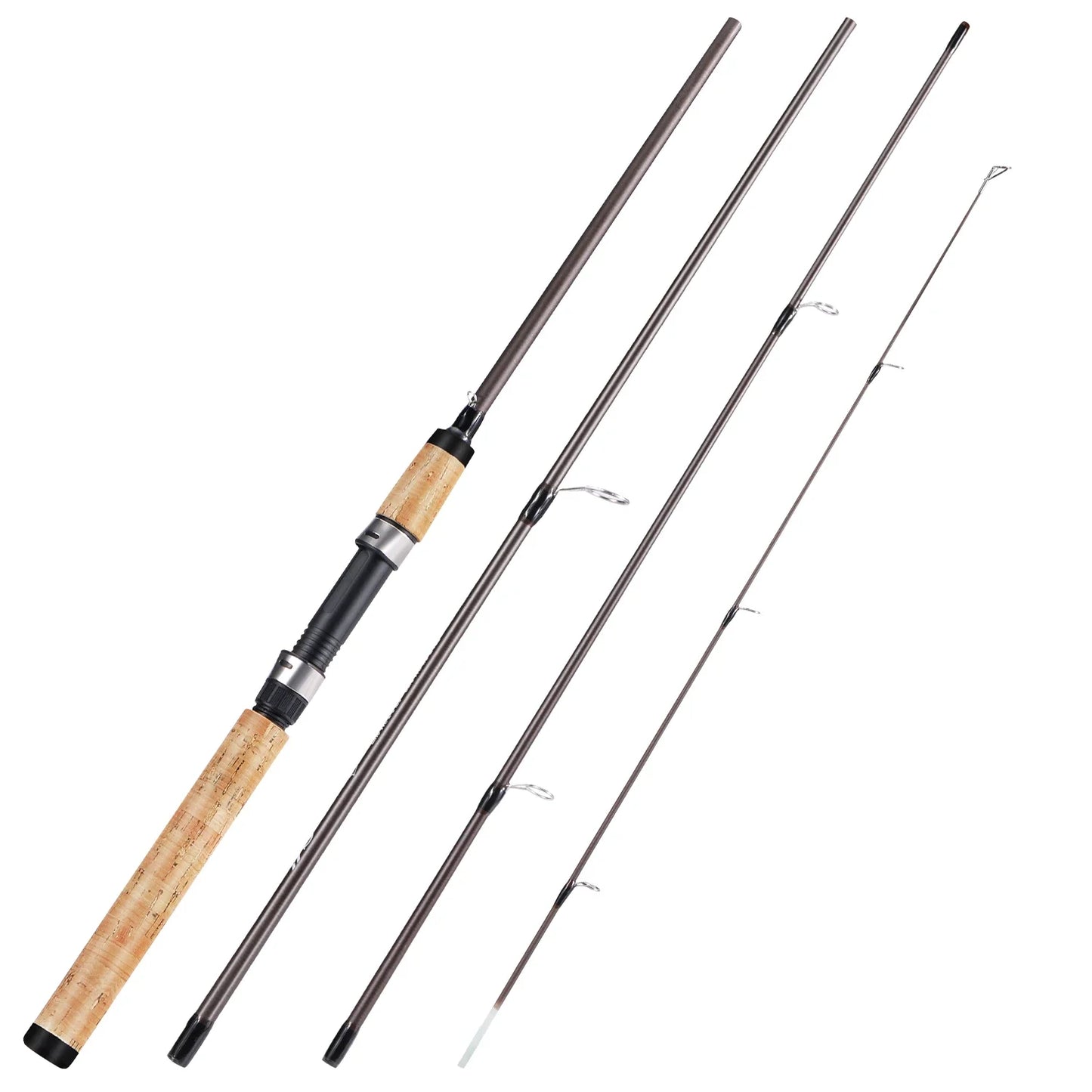 Sougayilang 2.1m Ultra Light Wooden Handle Spinning Rods Casting Fishing Pole Carbon Fibre Bass Trout Rods Cork Handle Pole