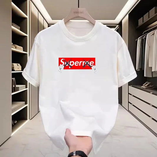 Trendy Brand Loose Men and Women Couple Half-sleeved T-shirt Pure Cotton Comfortable Sports Fashion Casual Sports Retro
