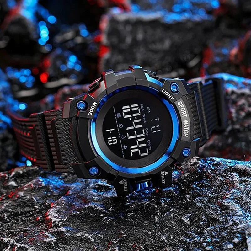 Military Men Watch Men's Digital Watches Sports Electronic Wristwatch 50MM Large Dial Clock Waterproof Sport Watch for Boy Child
