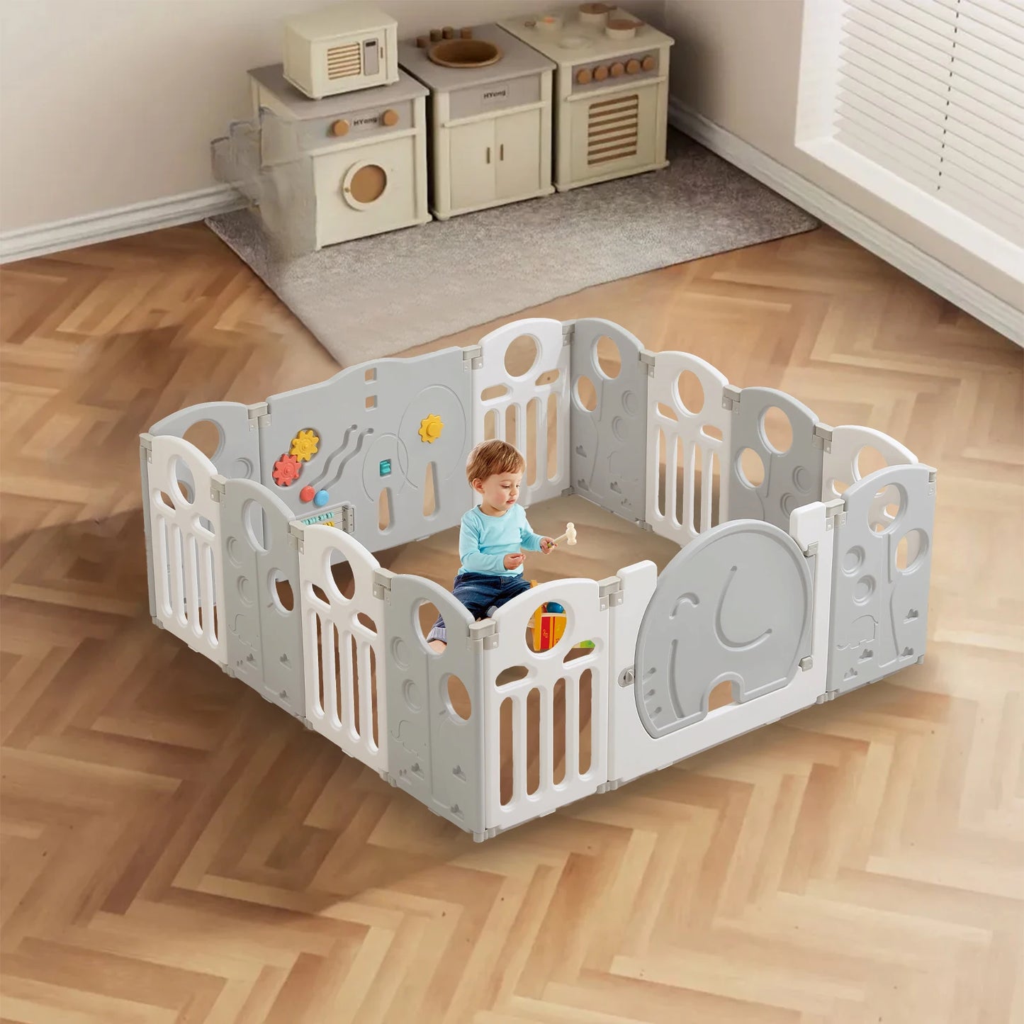 Kids and Toddlers' Playpen,Kids Activity Center Safety Play Yard for Indoor&Outdoor,Portable,Plastic