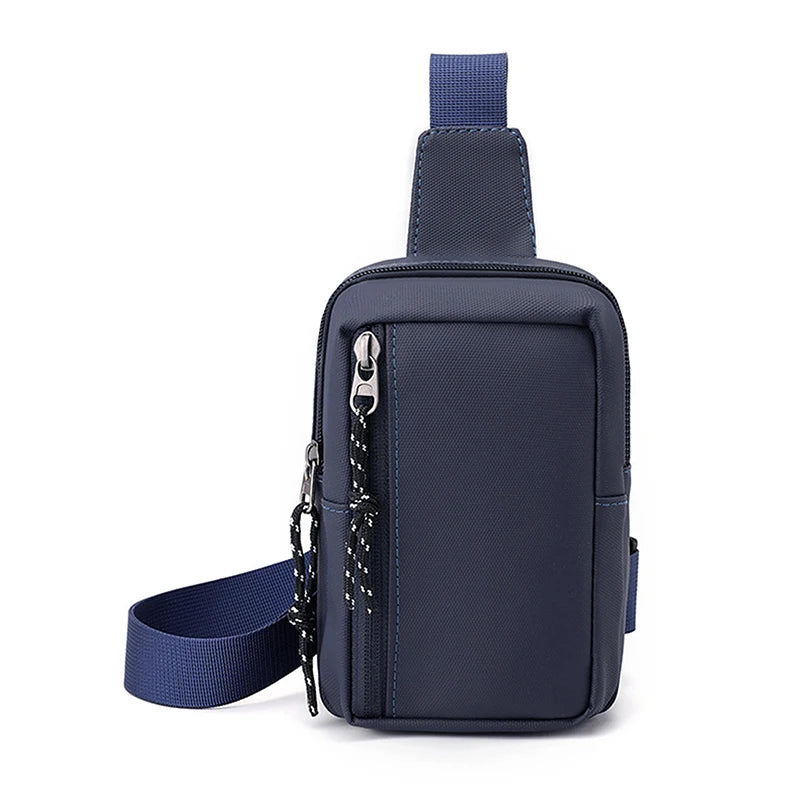 Men's Chest Bag Fashion Small Canvas Shoulder Crossbody Bags Mini Cloth Sling Sport Cross Phone Male Handbag