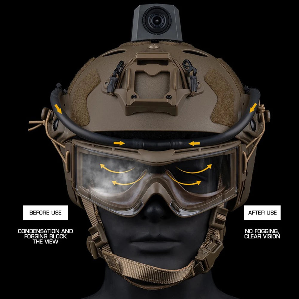 Tactical Goggles Defogging Fan Outdoor Hunting Shooting Airsoft Goggle Anti-fog Kit Hiking Ski Motorcycle Safety Protection Gear