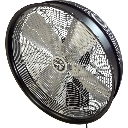 HydroMist Oscillating Wall Mounted Outdoor-Rated Fan, 3-Speed Control on Cord, Alum Fan Blade, Mounting Bracket