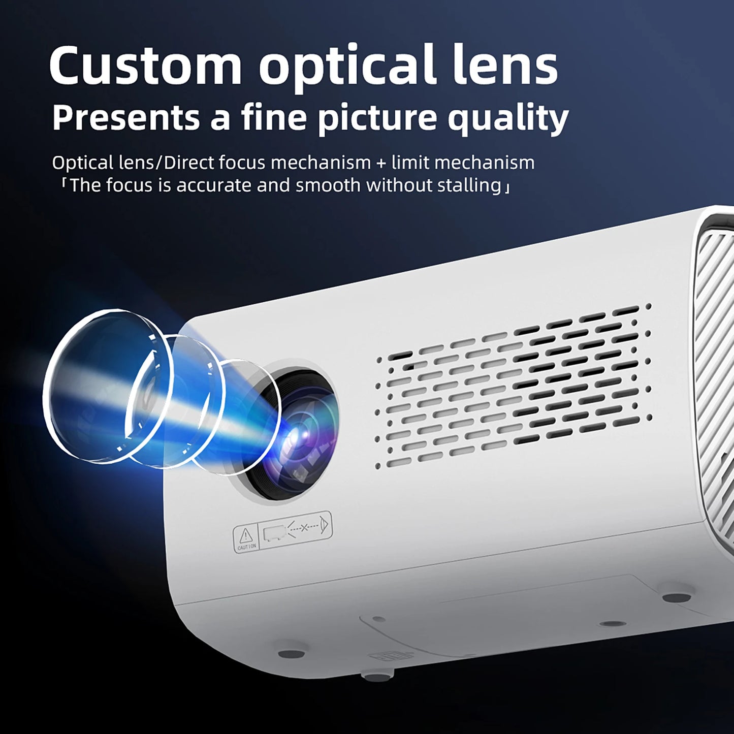 Mini Projector 720P WiFi6 Home Theater Support 150in Display Same Screen Movie Projector Auto Focus w/ Speaker for Home Theater