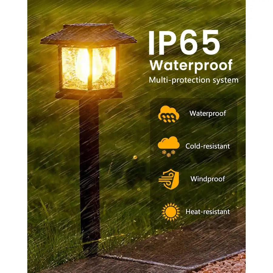 Solar Lights Outdoor ExtraBright amp Smart Auto On Off, Solar Powered Garden Lights, Waterproof Solar Pathway Lights for Landsca