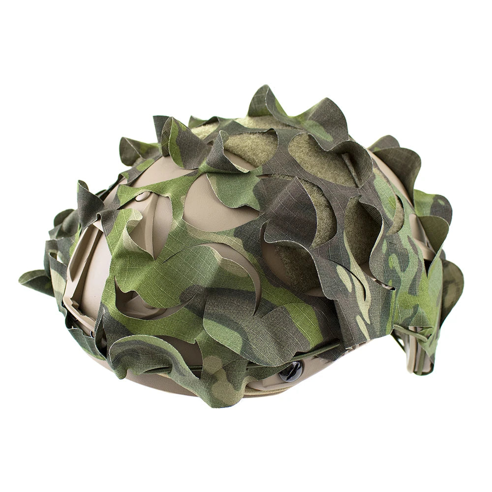 3D Camo Net Airsoft Helmet Cover Laser Cut Nylon Drawstring Helmet Scrim CS Wargame Paintball Paratrooper Hunting Accessories