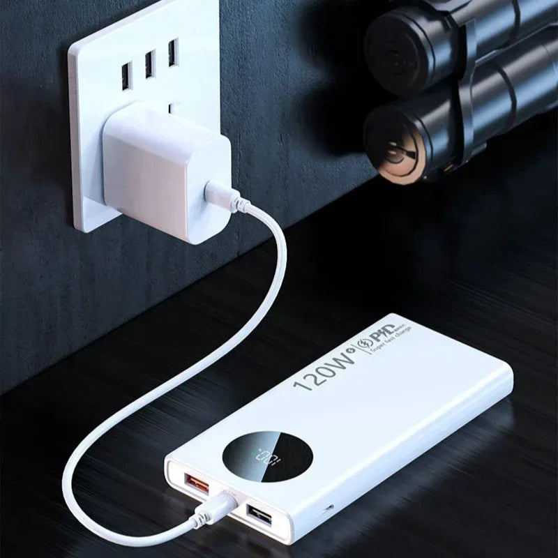 120W 500000mAh High Capacity Power Bank Super Fast Charging Portable Battery Charger Digital Display For iPhone Samsung Xiaomi