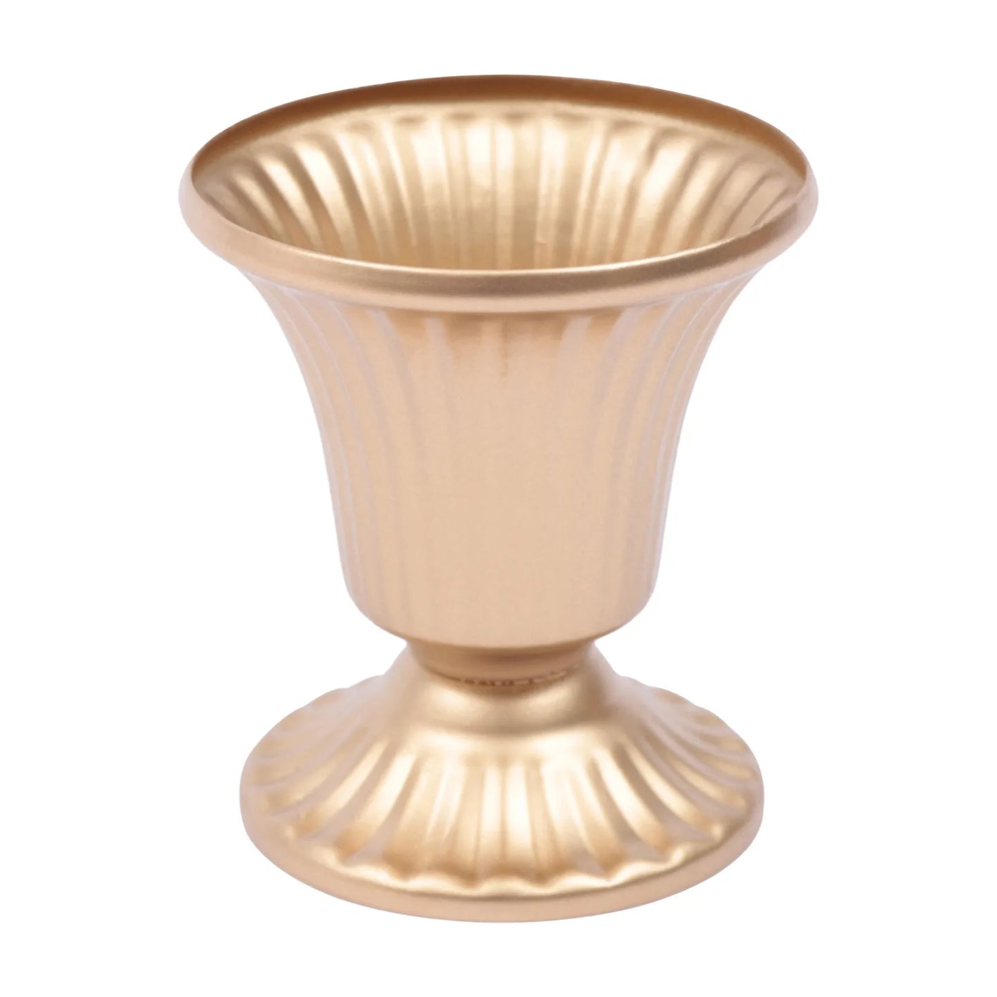 10Pcs Gold Metal Vases Wedding Party Centerpieces Retro Decorative Trumpet Vase