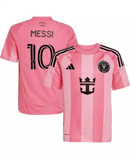 adidas | Big Boys and Girls Lionel Messi Light Pink Inter Miami CF 2025 Euforia Replica Player Jersey